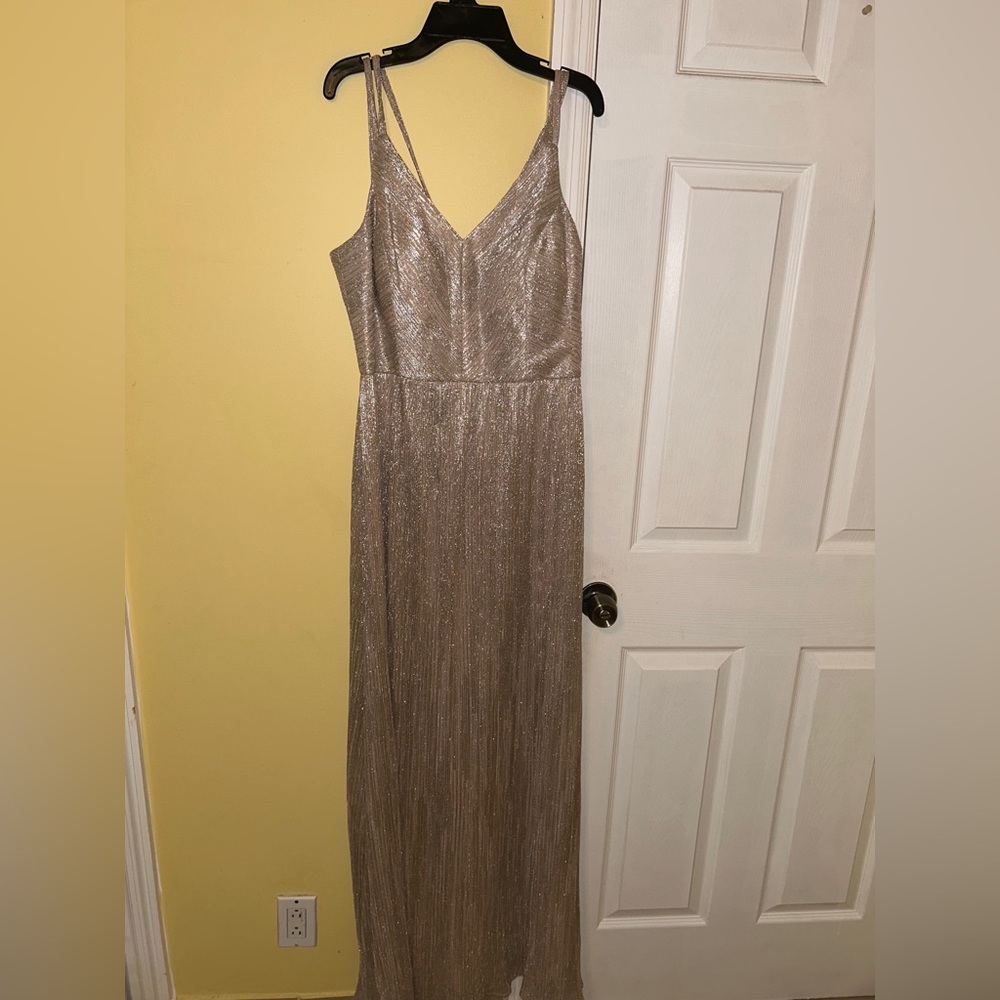 Long Formal Beautiful Gold Shimmery gown